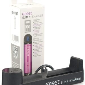 CARREGADOR SLIM K1 CHARGER - USB - EFEST + BATERIA SAMSUNG 30Q 18650